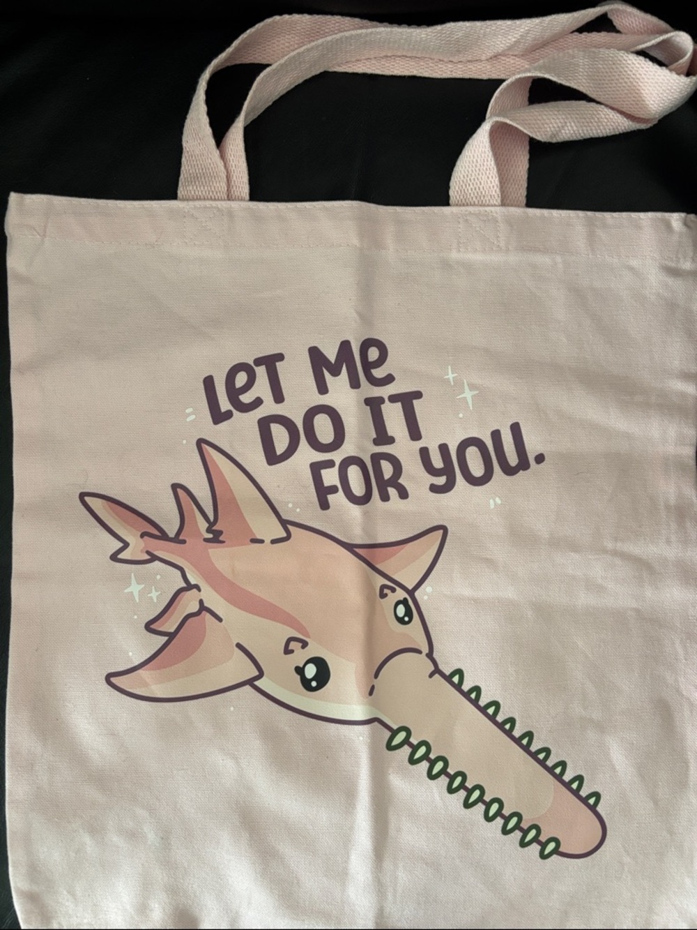 JAWS Grey White Shark Sling Bag and Pink Tote Bag Sawfish “Let Me Do It For You" - Picture 4 of 15